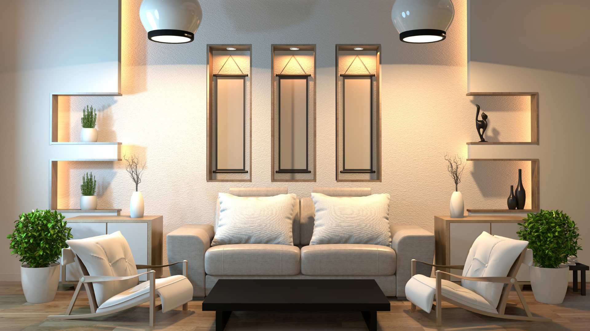Well-decorated living room
